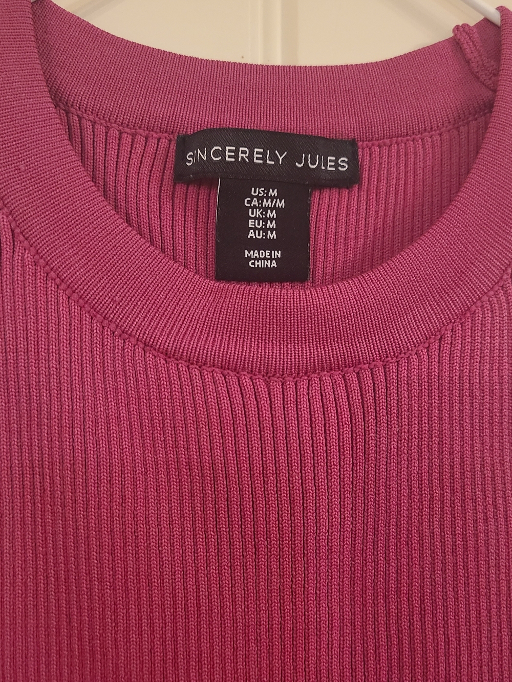 Sincerly Jules Ribbed Tank Top - Raspberry Size M - Picture 2 of 4